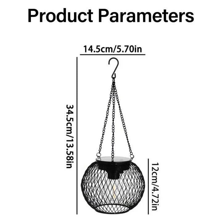 Solar Lantern with Warm LED Light and Hanging Design