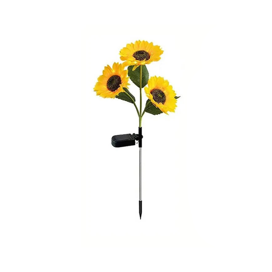 Solar LED Light with Fabric Petals and Iron Frame
