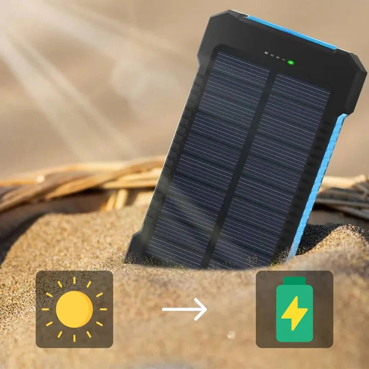 Solar Power Bank with Dual USB Ports and Portable Design