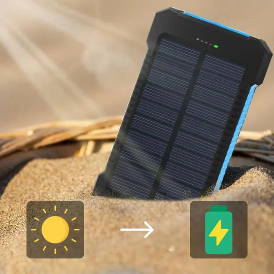 Solar Power Bank with Dual USB Ports and Portable Design