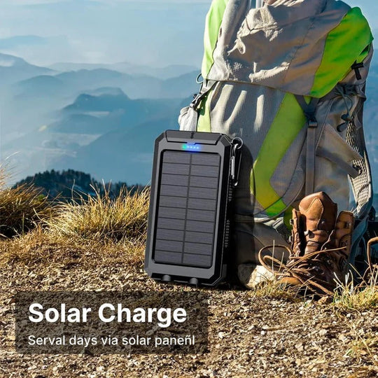 Solar Power Bank with Dual USB Ports and Portable Design
