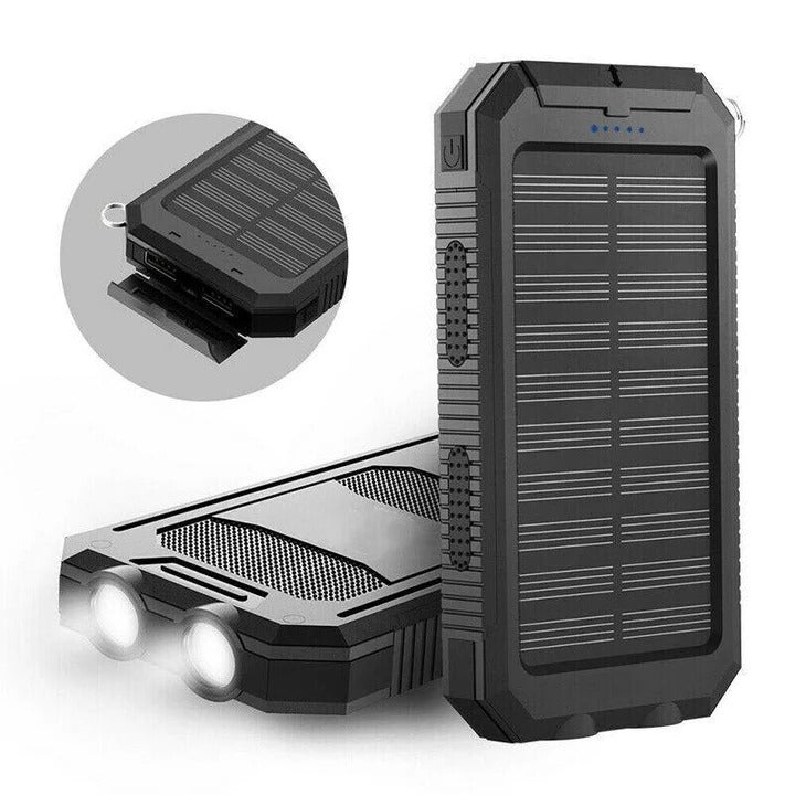 Solar Power Bank with Dual USB Ports and Portable Design