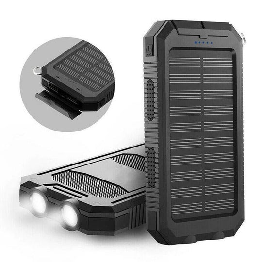 Solar Power Bank with Dual USB Ports and Portable Design