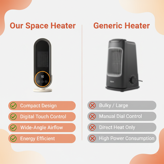 Space Heater with Digital Control and Compact Design