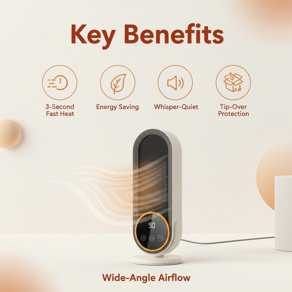 Space Heater with Digital Control and Compact Design