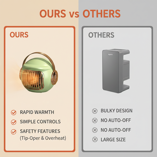 Space Heater with Portable Design and Compact Size