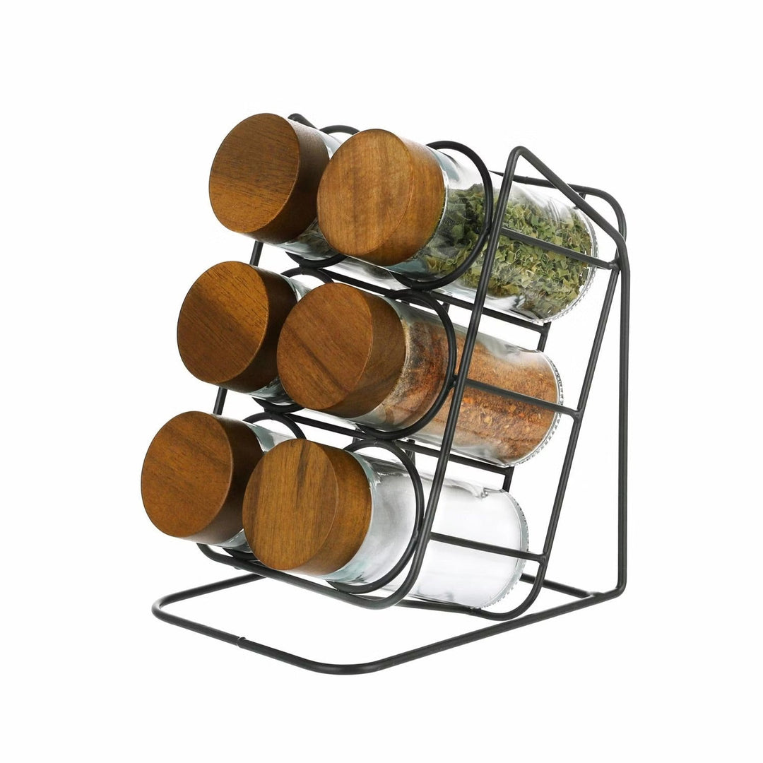 Spice Jar Set with Slanting Stand and Lids