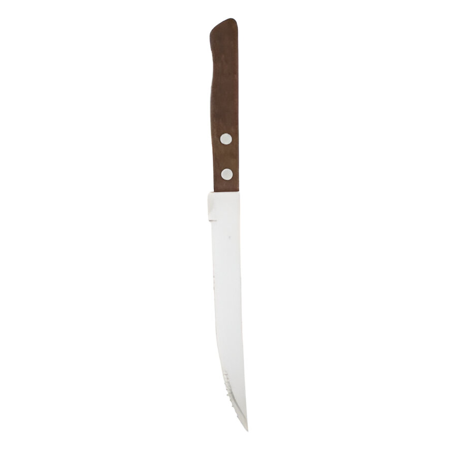 Steak Knife Set with Serrated Blades and Wooden Handles