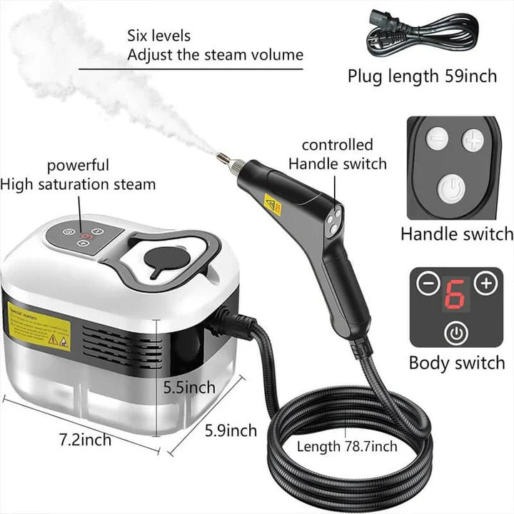 Steam Cleaner with Nozzles and Heat-Resistant Gloves