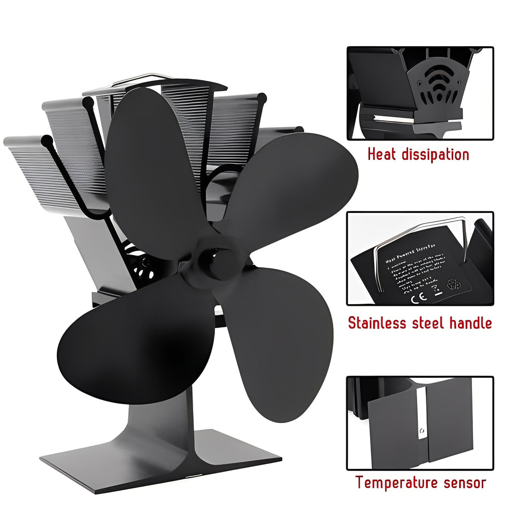 Stove Fan with Heat Activation and Fireplace Efficiency