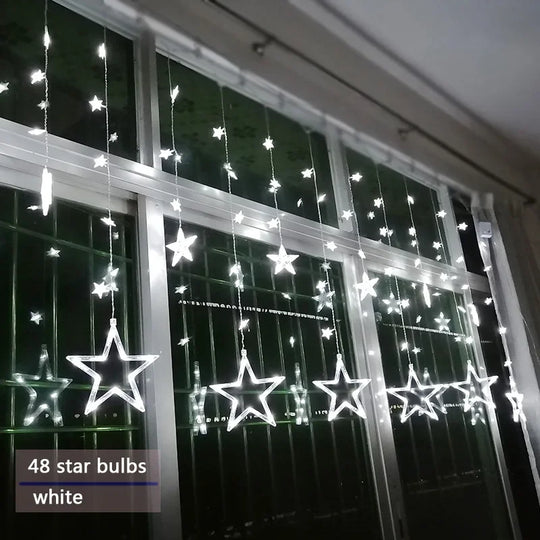 String Lights with LED Stars and Decorative Design