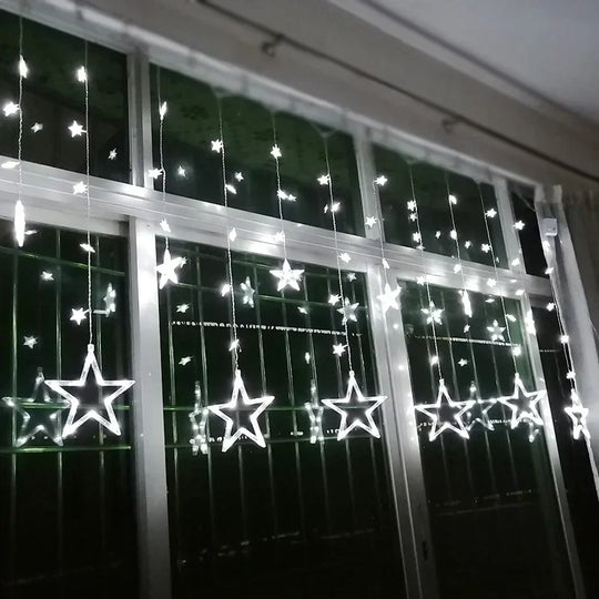 String Lights with LED Stars and Decorative Design