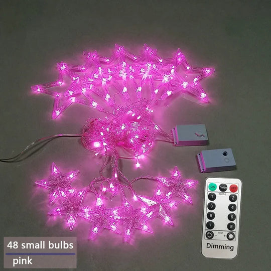 String Lights with LED Stars and Decorative Design