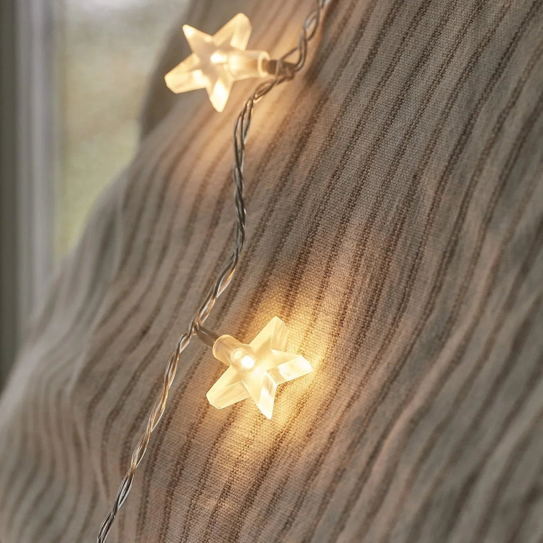 String Lights with Warm White Glow and Star Design