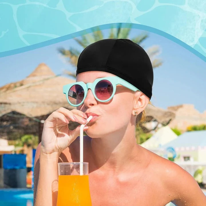 Swim Cap with Stretch Fabric and Turban Style