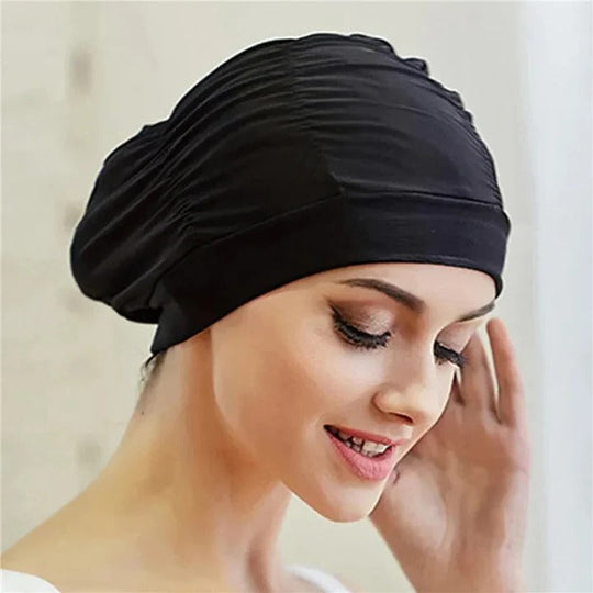 Swim Cap with Stretch Fabric and Turban Style