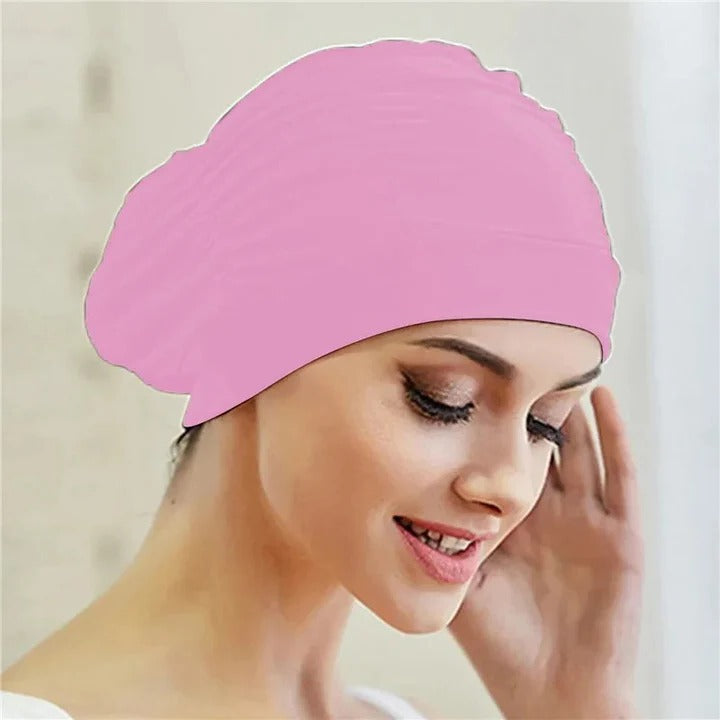 Swim Cap with Stretch Fabric and Turban Style