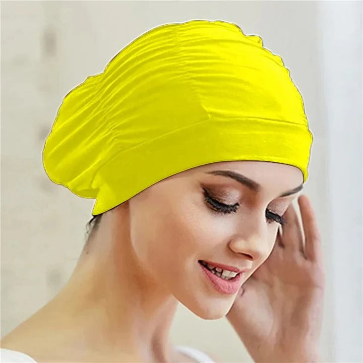 Swim Cap with Stretch Fabric and Turban Style