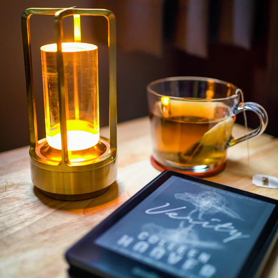 Table Lamp with Crystal Design and Wireless Charging