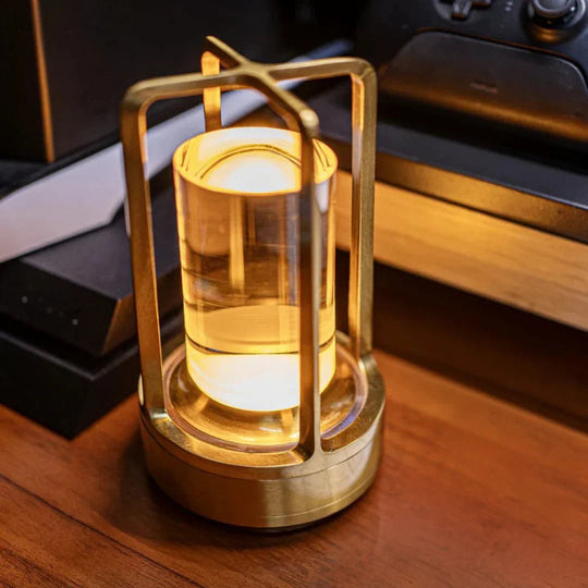 Table Lamp with Crystal Design and Wireless Charging