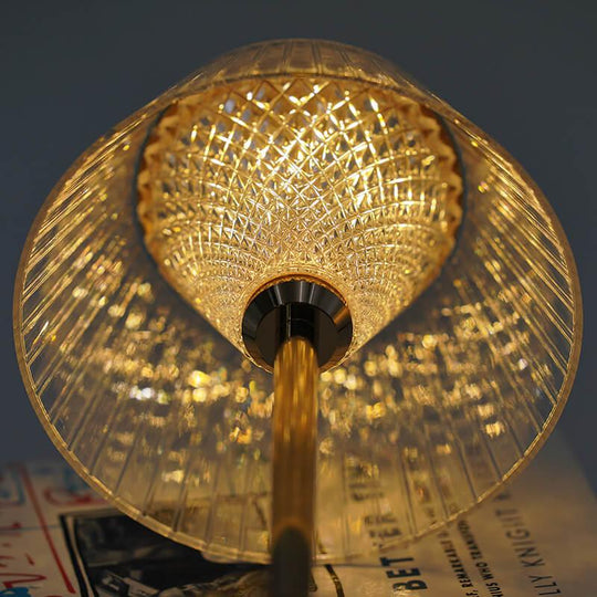 Table Lamp with Crystal Shade and USB Charging