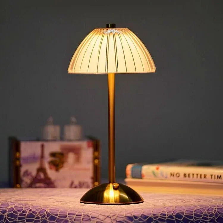 Table Lamp with Crystal Shade and USB Charging