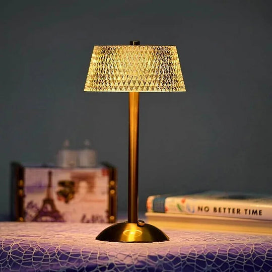 Table Lamp with Crystal Shade and USB Charging