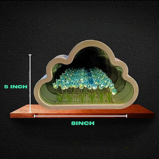 Table Lamp with Floral Design and Infinity Mirror