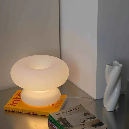 Table Lamp with Frosted Glass and Soft Illumination