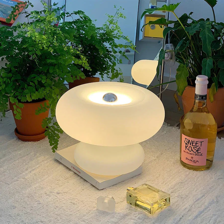 Table Lamp with Frosted Glass and Soft Illumination