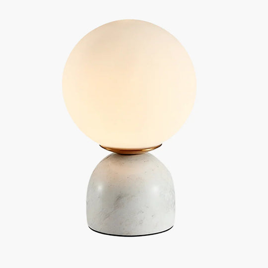Table Lamp with Glass Globe and Stone Base