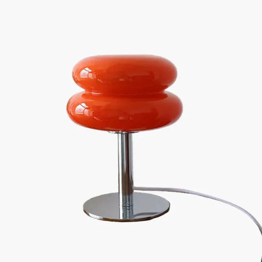 Table Lamp with Glass Shade and Chrome Base