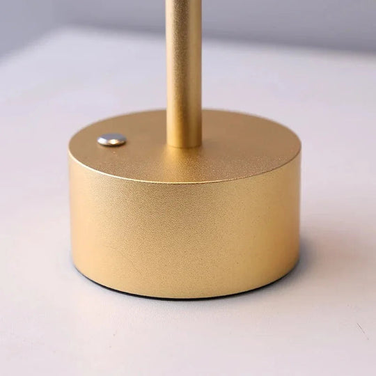Table Lamp with Gold Finish and LED Touch Control