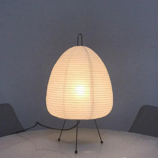 Table Lamp with Japanese Design and Paper Shade