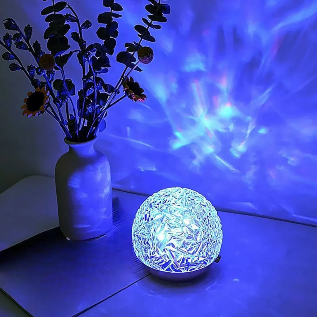 Table Lamp with Ocean Wave Design and Color Changing Light