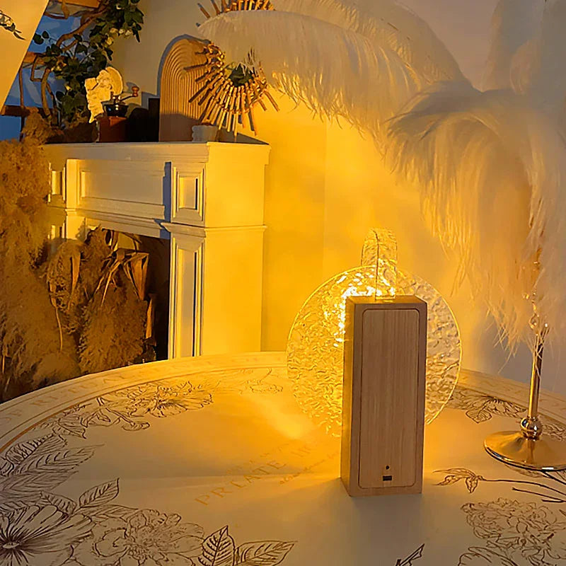 Table Lamp with Ocean Wave Design and Color Changing Light