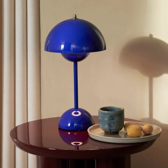 Table Lamp with Rechargeable Battery and White Dome