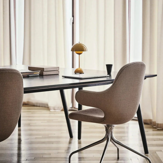 Table Lamp with Rechargeable Battery and White Dome