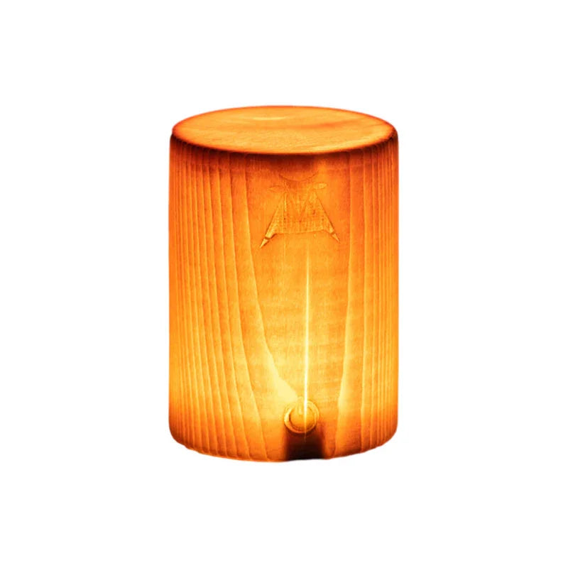 Table Lamp with Touch Control and Wood Finish