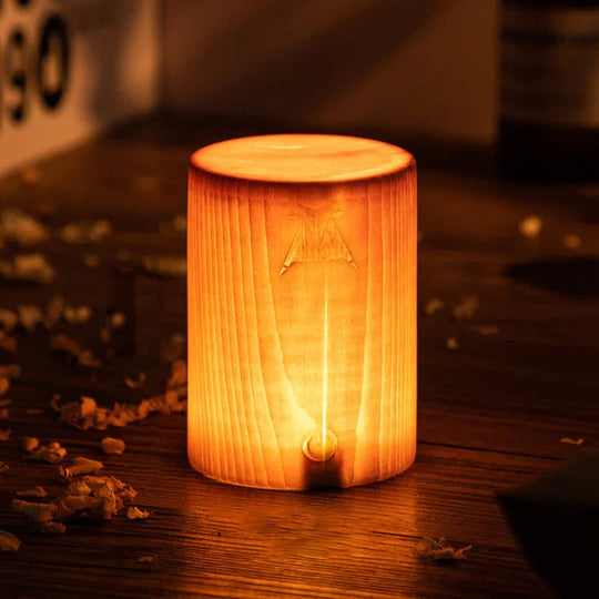 Table Lamp with Touch Control and Wood Finish