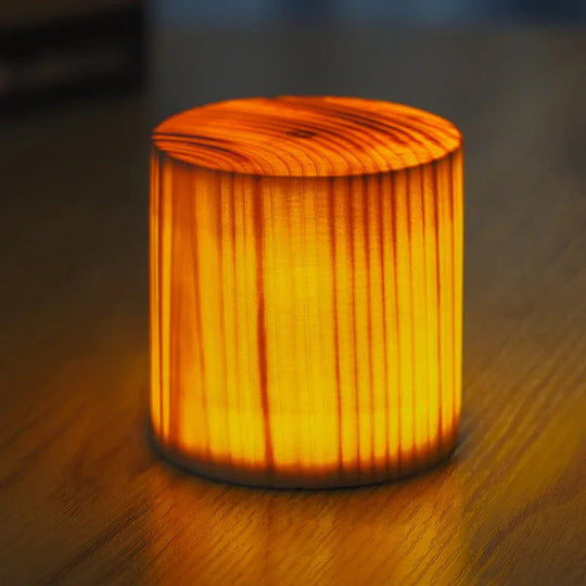 Table Lamp with Touch Control and Wood Finish