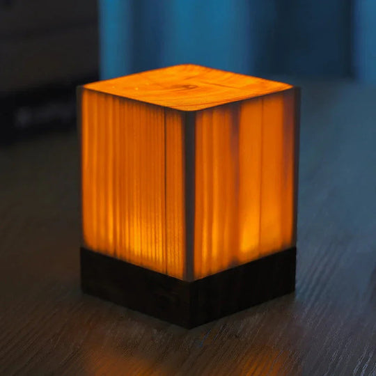 Table Lamp with Touch Control and Wood Finish