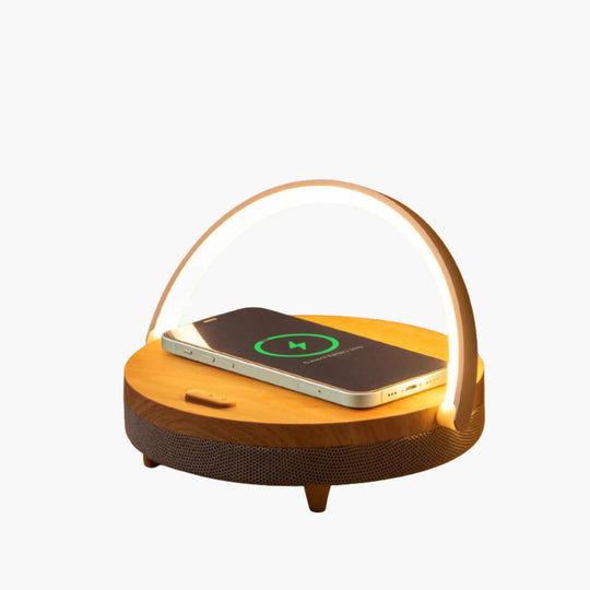 Table Lamp with Wireless Charging and Bluetooth Speaker