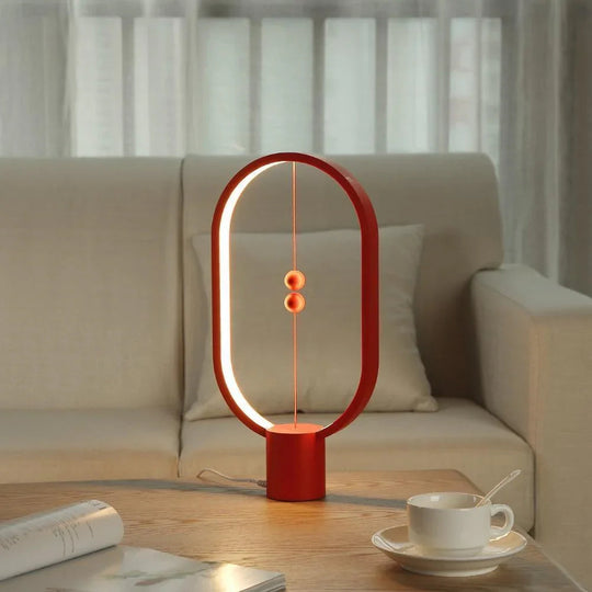 Table Lamp with Wooden Base and LED Light