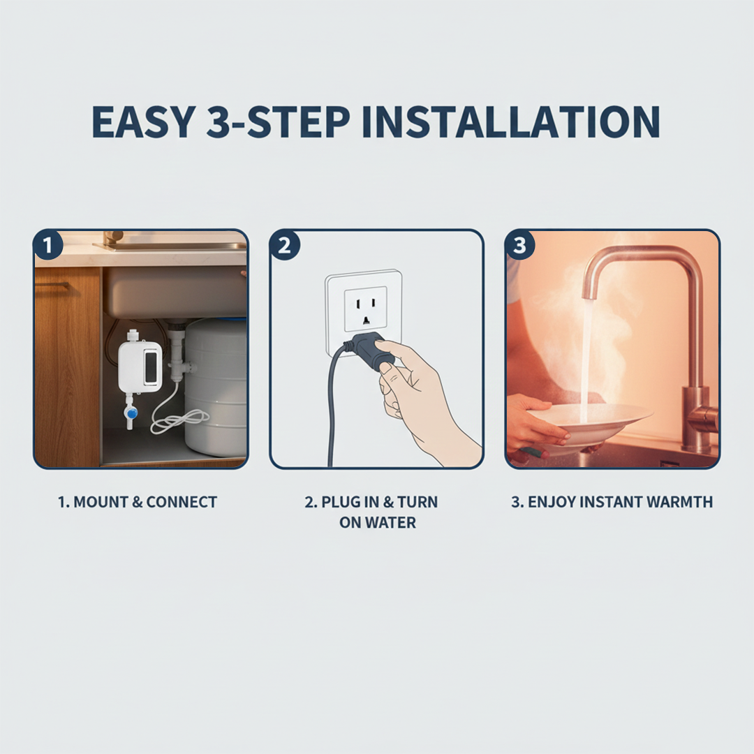 Tankless Electric Water Heater with Temperature Control and Energy Efficiency