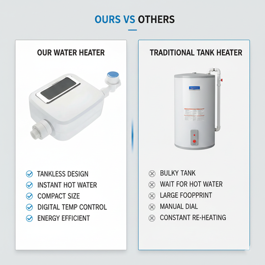 Tankless Electric Water Heater with Temperature Control and Energy Efficiency