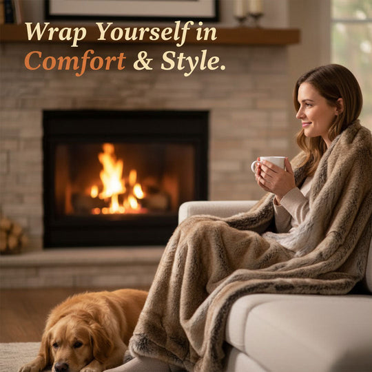 Throw Blanket with Soft Mink and Decorative Design