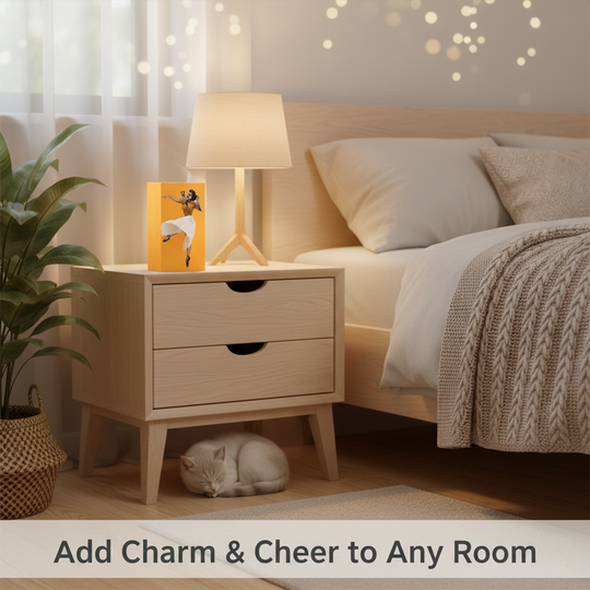 Tissue Box Cover with Decorative Design and Weighted Base