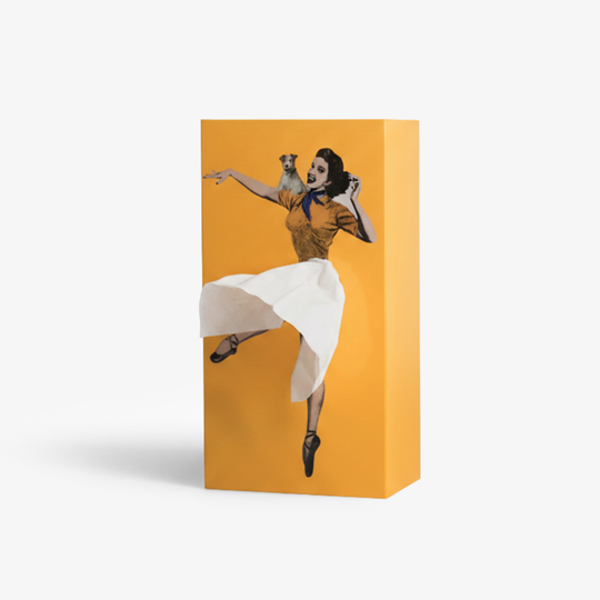 Tissue Box Cover with Decorative Design and Weighted Base