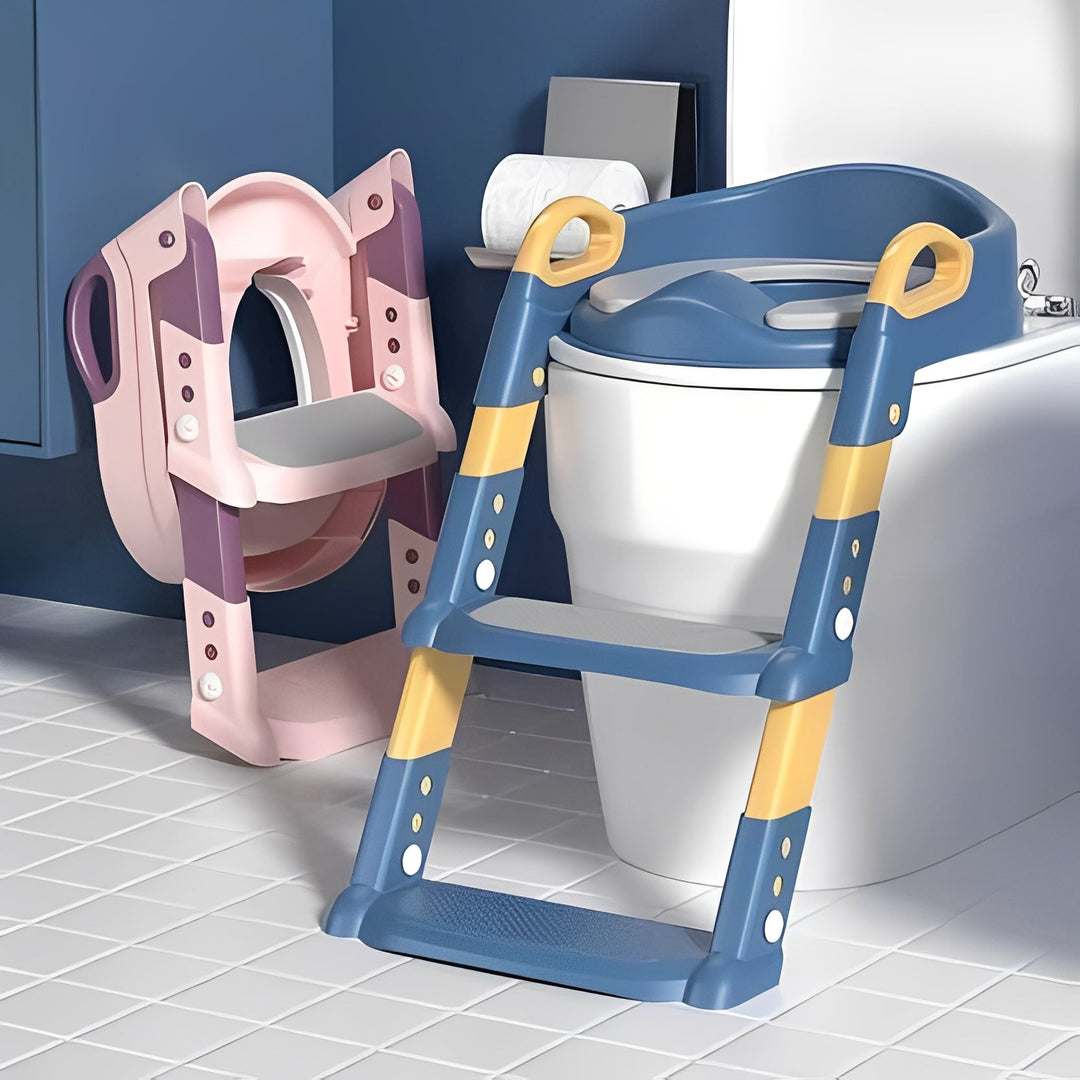 Toddler Potty Trainer with Foldable Design and Step Ladder